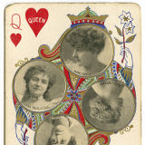 Karta do gry z wizerunkiem Modrzejewskiej, jako królowej. - Kolekcja Krzysztofa Ciepłego, Kalifornia.