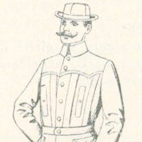 Po lewej typowy przykład Norfolk suit, Gazeta Krawiecka, 1901